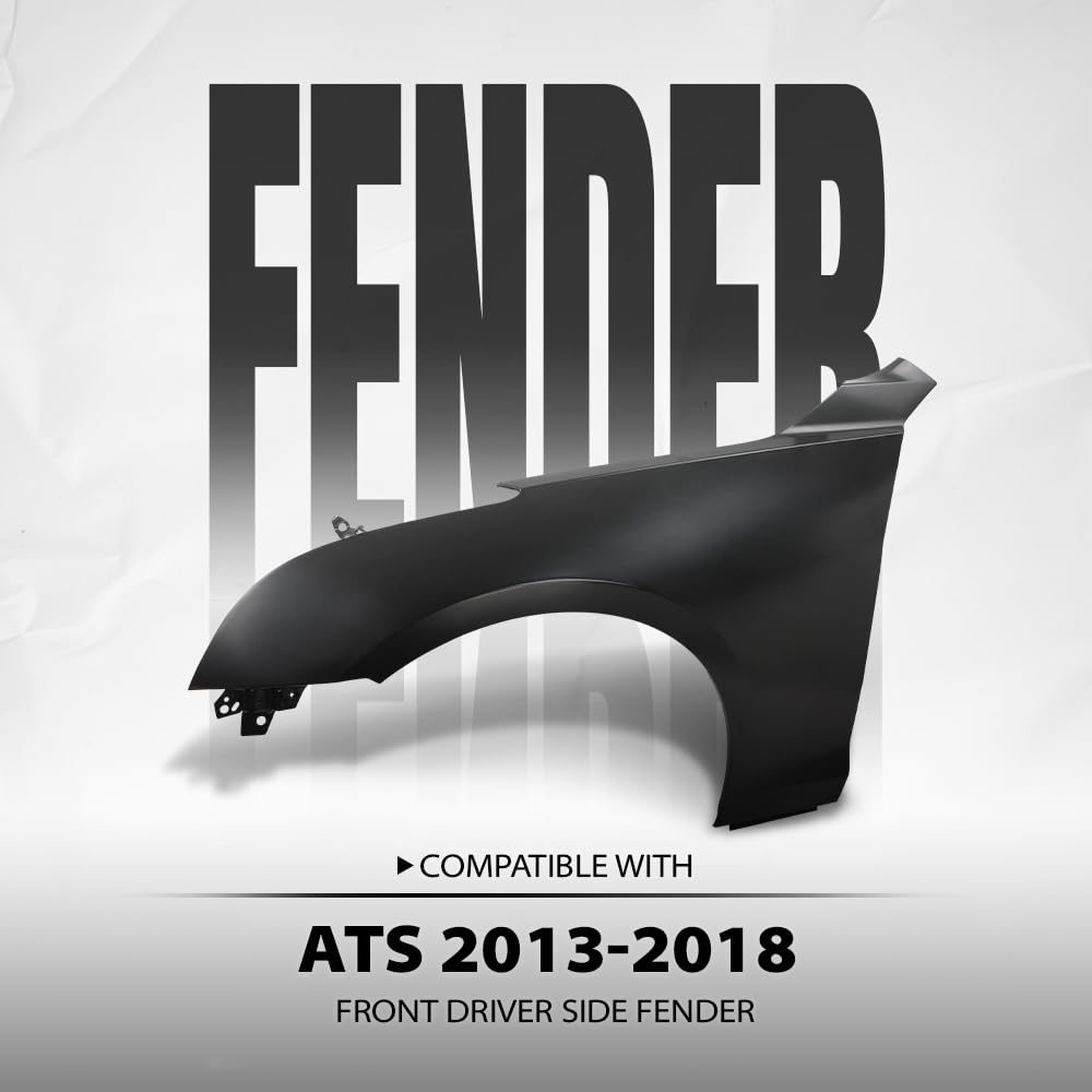 G-PLUS Fender Front Left Driver Side Compatible with Cadillac ATS Sedan 2013 2014 2015 2016 2017 2018 GM1240380, 84110677 Primed Black