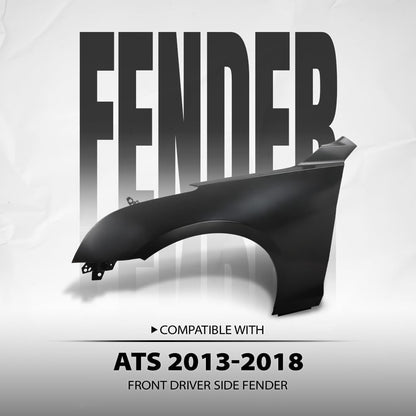 G-PLUS Fender Front Left Driver Side Compatible with Cadillac ATS Sedan 2013 2014 2015 2016 2017 2018 GM1240380, 84110677 Primed Black