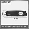 G-PLUS Fog Light Trim Set Driver and Passenger Side Compatible with Audi A3 Base/Quattro Base 2009-2013 Fit Models with Sport Package 8P0 807 681 N ZDE, 8P0 807 682 F ZDE Black