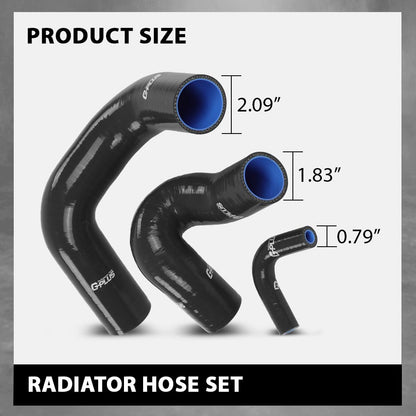 G-PLUS Radiator Hose Set Upper Lower and Bypass Hoses Compatible with John Deere Models Black