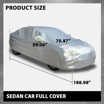 Car Cover Waterproof All Weather for Universal Sedan/SUV,Full Exterior Cover with Door Zipper and Cotton Lining