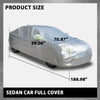 Car Cover Waterproof All Weather For Universal Sedan,Full Exterior Cover with Door Zipper and Cotton Lining,Outdoor Rain Sun Snow UV Protection, Indoor Dust and Scratch Resistant 3L+ (189*71*59 inch)