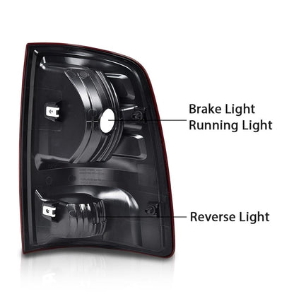 G-PLUS Left Tail Lights w/o Bulbs Compatible with Dodge Ram 1500 2009-2018/Fit Dodge Ram 1500 Classic 2019-2020(Not Compatible on 2013-2018 Models w/Factory LED Tail Lights) Red Lens