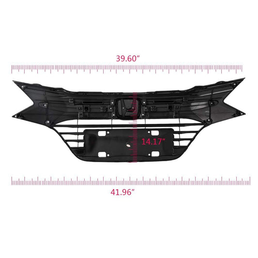 G-PLUS Front Bumper Upper Grilles Grill Factory Style, Compatible with Honda HR-V 2016 2017 2018 (Chrome Black)