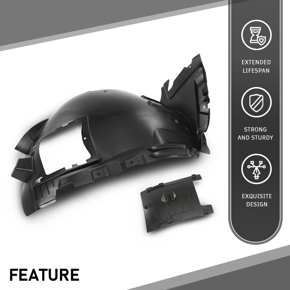 G-PLUS Front Passenger Side Forward Fender Liner Fit Benz GLE300d 2016,Fit Benz GLE350/GLE400 2016-2019,Fit GLE43/GLE450 AMG 2016-2019,Fit GLE550/GLE550e 2016-2018 1668802905, MB1249187