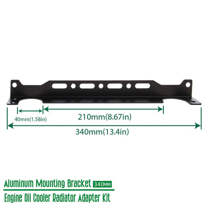 G-PLUS Universal Oil Cooler Radiator Adapter Kit Compatible With Universal 340MM Aluminum Engine Mounting Bracket Replacement (Long)