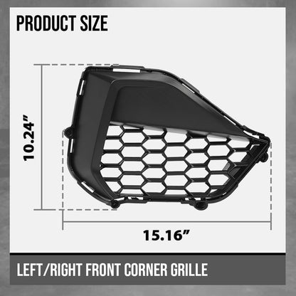 G-PLUS Front Corner Grille Set L&R Compatible with Ford Mustang GT 2024-2025 Black