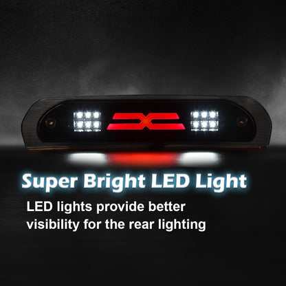 G-PLUS LED Third Brake Light Compatible With 02-09 Dodge RAM, 3RD LED Bar Brake/Cargo Light,Type X (Smoky lens Chrome Housing Amber Reflector)