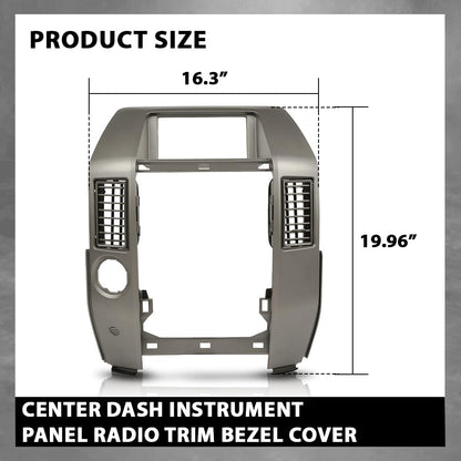 G-PLUS Front Center Dash Radio Vent Bezel Trim Compatible with Infiniti QX56 2004-2007 Grey