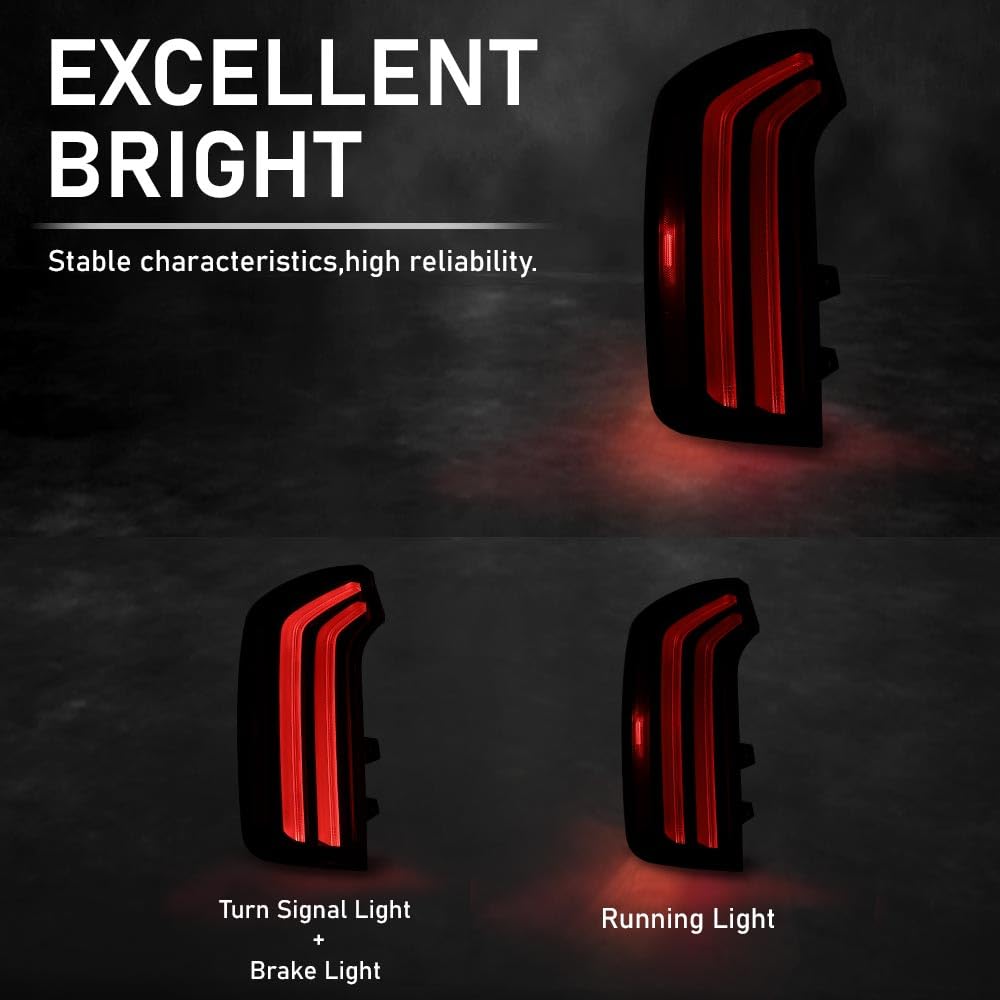 G-PLUS Rear LED Tail Light Assembly Brake Lamps Left Side Compatible with Kia Telluride EX SX 2020-2022 LED Model Only 92401S9100, KI2804165 Luces Traseras Rear Brake Lamps Assembly