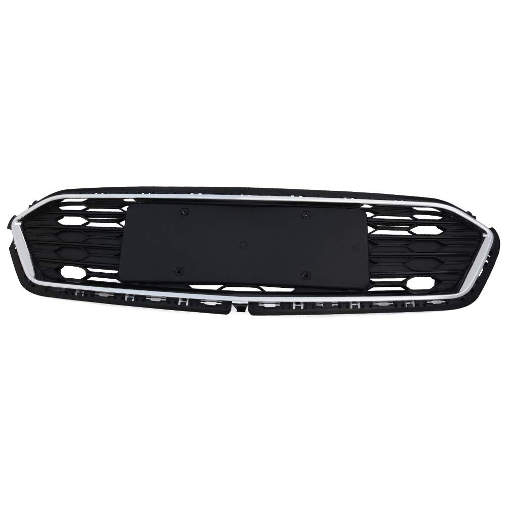 Front Bumper Center Lower Grille Compatible with Chevy Cruze 2016-2018 Honeycomb Mesh Chrome ABS Grill Assembly