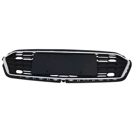 Front Bumper Center Lower Grille Compatible with Chevy Cruze 2016-2018 Honeycomb Mesh Chrome ABS Grill Assembly