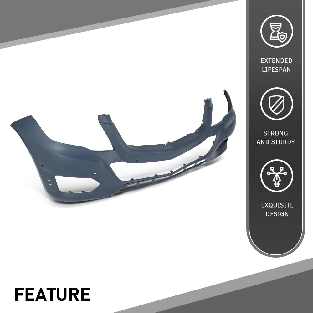 G-PLUS Bumper Cover Fascia Front, Compatible with Benz GLK250 Bluetec 4Matic 2013-2015, Fit Benz GLK350 (submodel: 4Matic, Base) 2013-2015,Fit for Models Without AMG Styling Package 2048802049