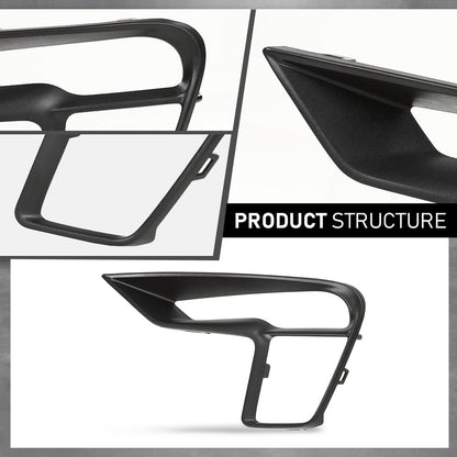 G-PLUS Front Left Fog Light Cover Lamp Bezel, Compatible with Ford Explorer (submodel: Base, Limited, Platinum, Sport, XLT) 2018 2019, Driver Side, JB5Z17E811BA, FO1038181