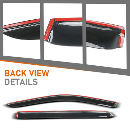 G-PLUS Out-Channel Window Visor Deflectors Rain Guards Fit Chevy Silverado & GMC Sierra 1500 Crew Cab Only 2019-2026 | Window Friendly | Heat-Resistant No Warp | One-Warranty | Smoky