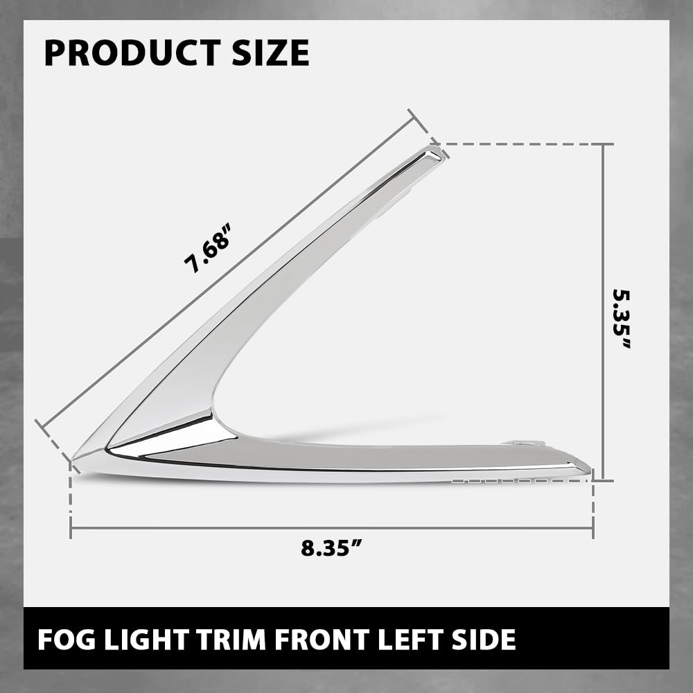 G-PLUS Fog Light Trim Driving Lamp Front Driver Left Side Compatible with LX RX350/RX450h (submodel: Base, F Sport) 2016-2019, Fit LX RX350L/RX450hL Base 2018-2019 814820E180, LX1038118 Silver