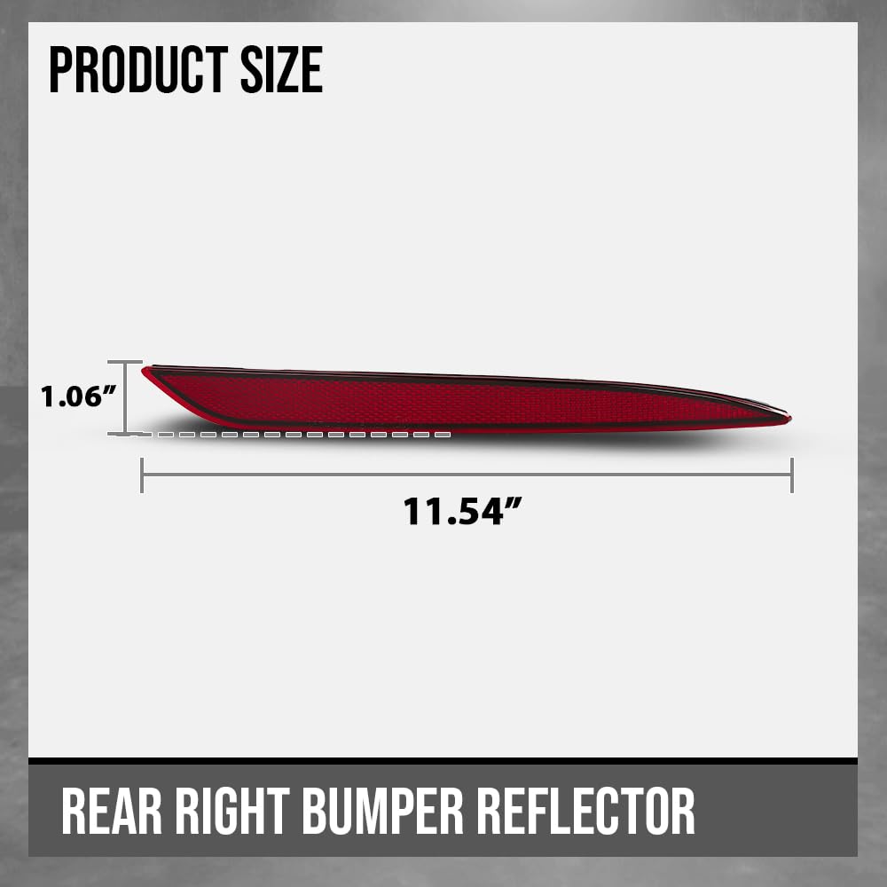 G-PLUS Rear Bumper Reflector Lamp Right Side Compatible with Tesla Model 3 2017-2023 1077407-00-F, 107740700F Red
