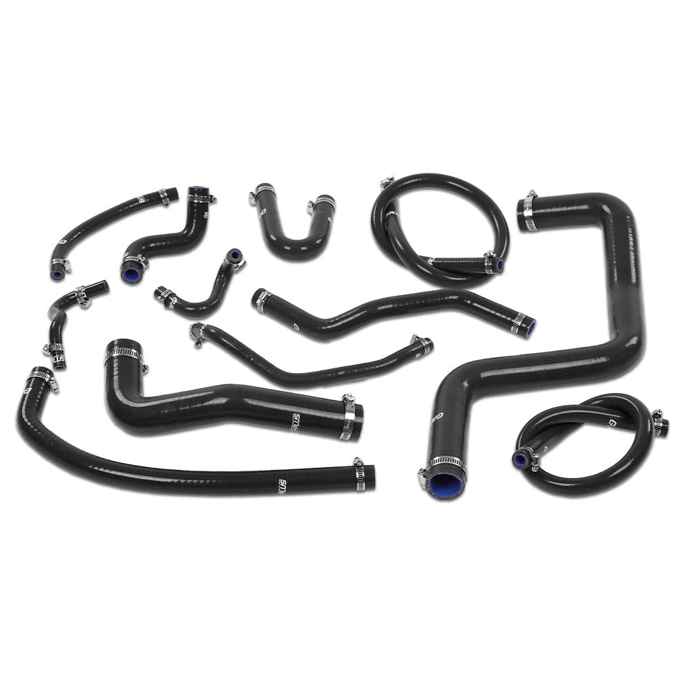 G-PLUS Silicone Radiator Hose Kit w/Clamps Compatible with Honda/Acura Integra DC4 DB7 RS LS GS SE with B18B1 Engine 1994-2001 Black