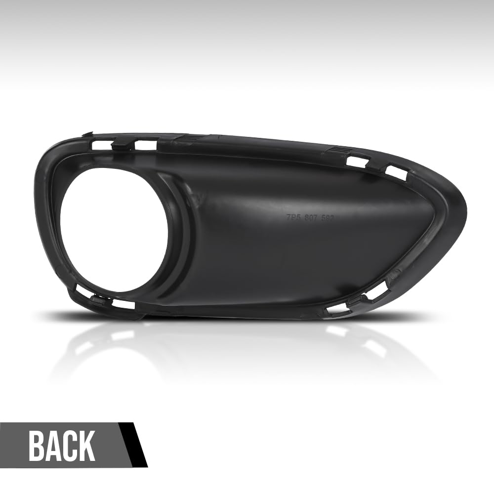 G-PLUS Fog Light Trim Driving Lamp Front Driver Left Side Hand Compatible with Porsche Cayenne Turbo 2011 2012 2013 2014, Fit Porsche Cayenne Turbo S 2013-2014 95850509300, PO1038105 Black