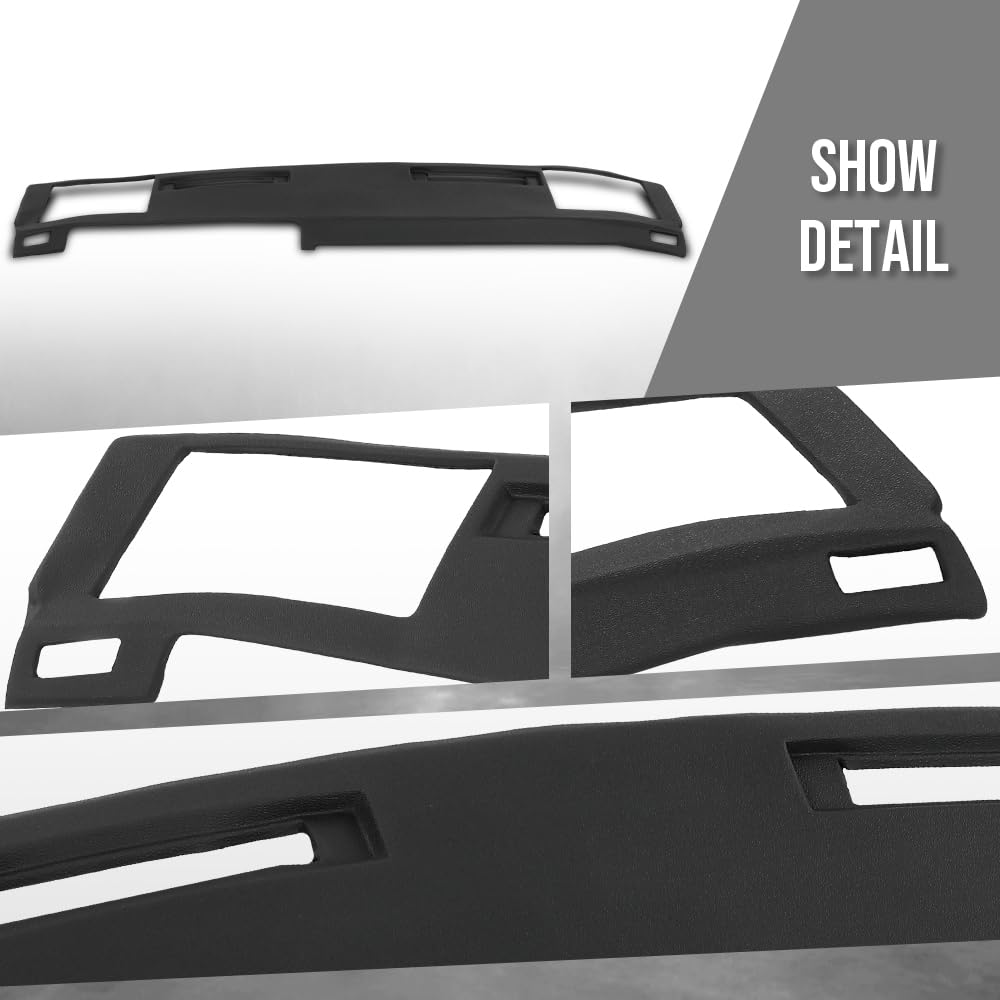 G-PLUS TPE Dash Cover Compatible with Chevy S10, S10 Blazer and GMC S15, Jimmy, Sonoma Pickups 1986-1993 Black