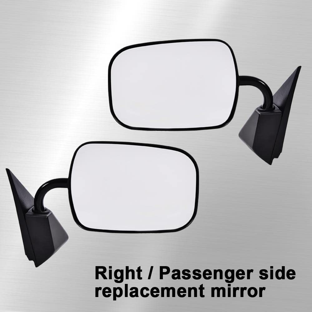 G-PLUS Manual Side View Mirrors Replacement For 1988-2000 Chevy GMC C1500 C2500 C3500 K1500 K2500 K3500 Pickup Truck Pedestal Style Paint to Match Driver & Passenger Side Mirror Set Black