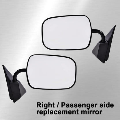 G-PLUS Manual Side View Mirrors Replacement For 1988-2000 Chevy GMC C1500 C2500 C3500 K1500 K2500 K3500 Pickup Truck Pedestal Style Paint to Match Driver & Passenger Side Mirror Set Black