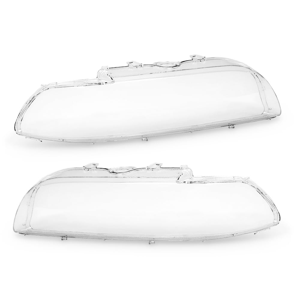 G-PLUS Headlight Lens Cover Compatible with BMW 5 Series E39 Facelift 2000-2003 Left & Right Pair Front Headlamp Lens Cover Clear