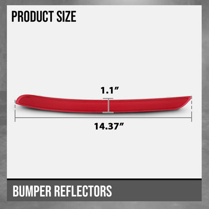 G-PLUS Pair Left & Right Bumper Reflectors Compatible with Benz GLE350 4Matic Sport Utility 4-Door 2016-2017 1668200174, 1668200074 Red