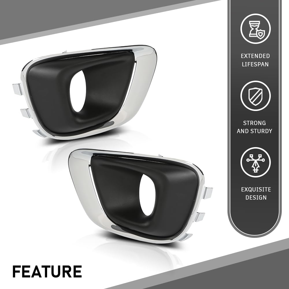 G-PLUS Fog Light Cover Trim Compatible with Jeep Compass 2011-2017 Driver and Passenger Side 68213205AA