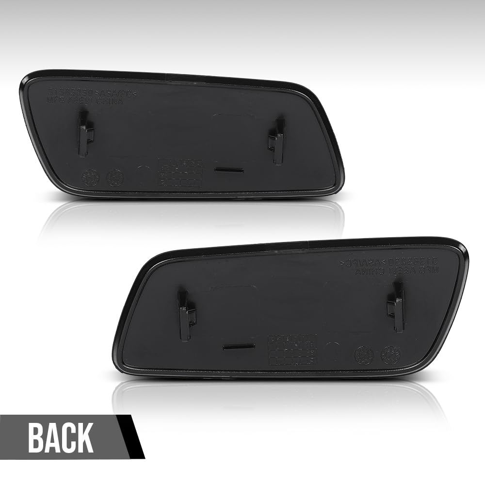 G-PLUS Headlamp Washer Cover Cap Pair Compatible with Volvo S90 / V90 / V90 Cross Country 2017 2018 2019 2020 2021 2022 2023 2024 2025 39839830, 39839842 Glossy Black