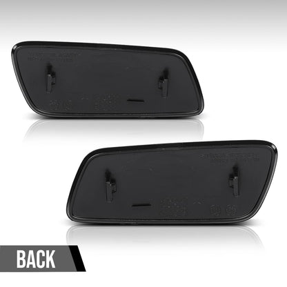 G-PLUS Headlamp Washer Cover Cap Pair Compatible with Volvo S90 / V90 / V90 Cross Country 2017 2018 2019 2020 2021 2022 2023 2024 2025 39839830, 39839842 Glossy Black