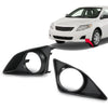 G-PLUS Front Bumper Fog Light Trim Set Compatible with 2009-2010 Toyota Corolla Left & Right w/Fog Light Hole 8148102100, TO1039116, 8148202090, TO1038116 Fog Lamp Accessories