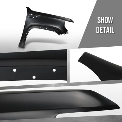 G-PLUS Front Right Fender Compatible with GMC Sierra 1500 2019 2020 2021 2022 2023 84496745, GM1241413 Black