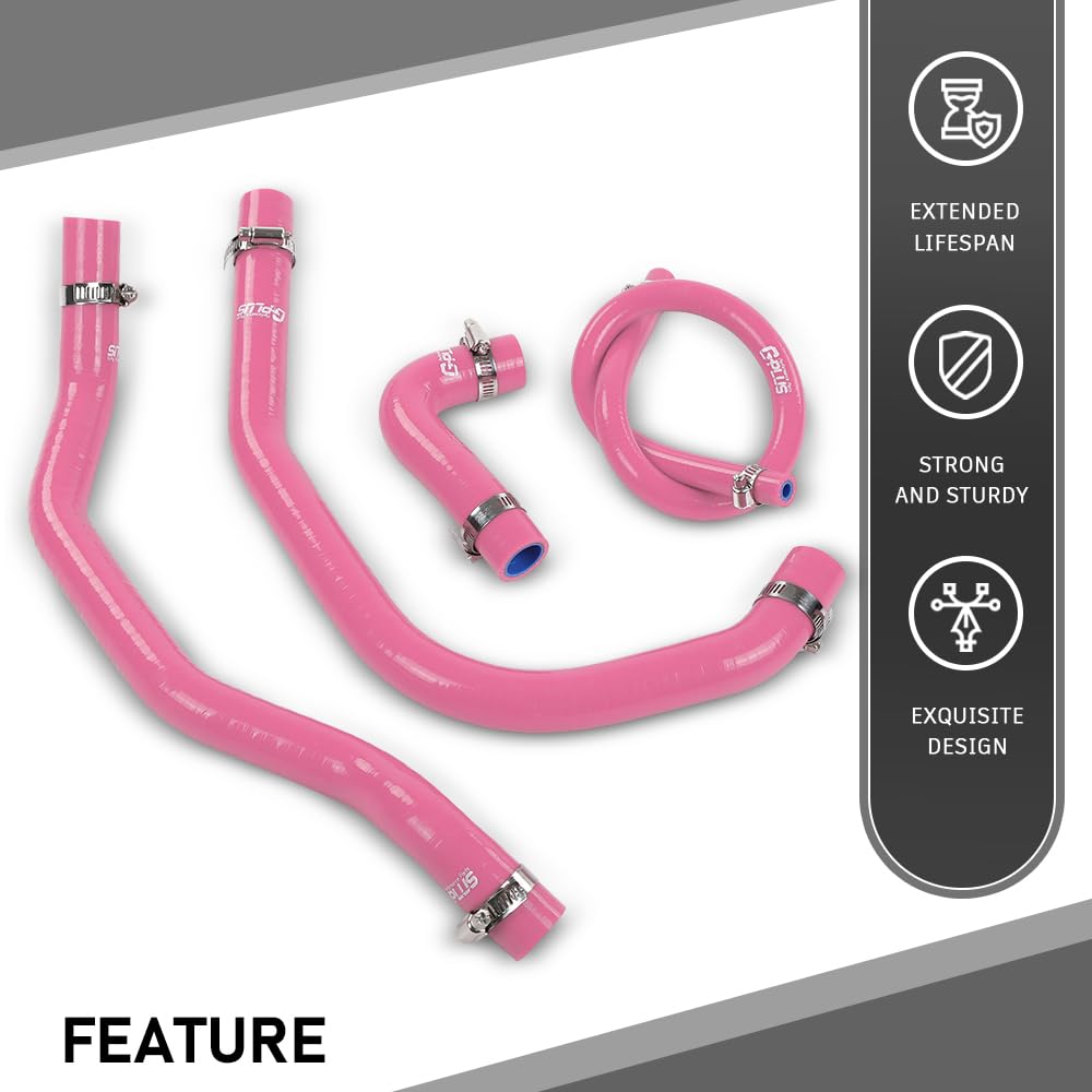 G-PLUS Silicone Radiator Hose Kit Compatible with Yamaha Banshee 350 YFZ350 1987-2006 Pink
