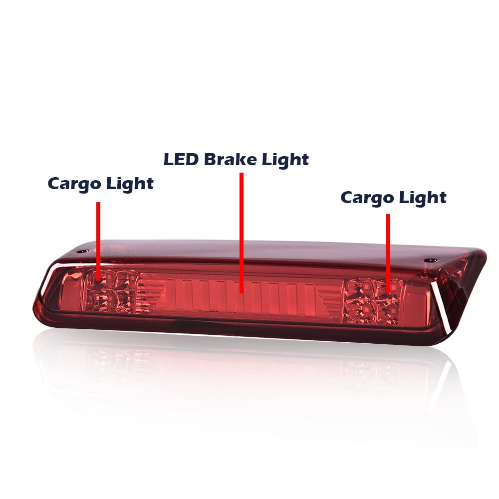 G-PLUS Rear LED Bar Type I High Mount Stop Ligh Third Brake 3rd Light Cab Roof Center Mount Brake Stop Tail Cargo Lamp Compatible with 2004-2008 Ford F150/Lobo
