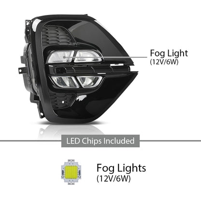 G-PLUS LED Pair Fog Lights, Compatible with Kia Sportage S/LX/EX/SX Turbo 2020 2021, W/o Wiring Harness, Left Driver & Right Passenger Side 2PCS