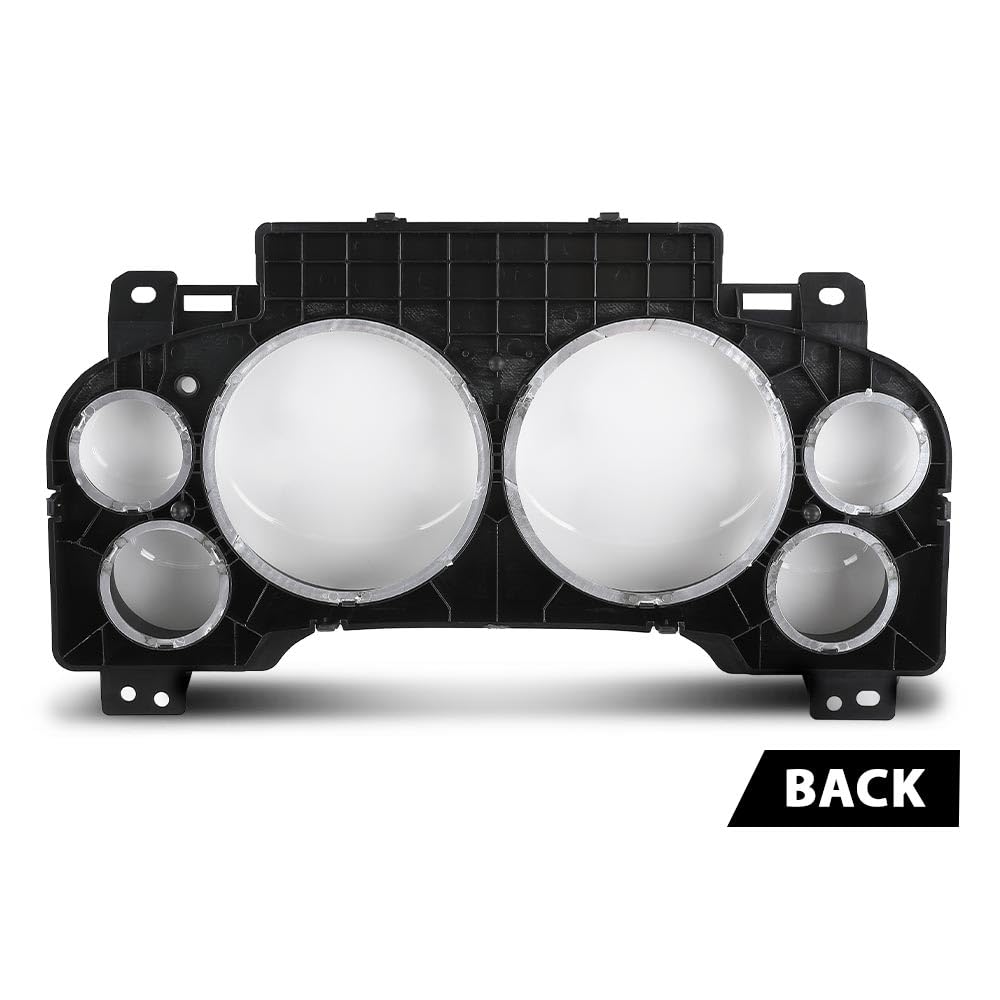 G-PLUS Gauge Cluster Lens Cover Trim Chrome Compatible with Chevy Silverado GMC Sierra Tahoe 2007-2013 10-0004B Black
