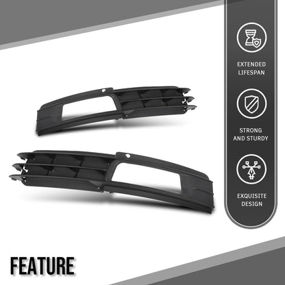 G-PLUS Fog Light Mesh Grille Pair Left and Right Compatible with Audi A6 C6 Avant 2008 2009 2010 2011 4F0807681P, 4F0807682P Black