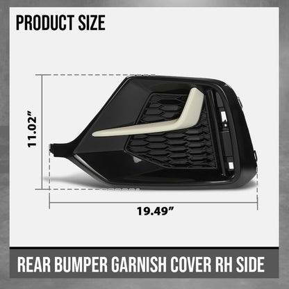 G-PLUS Rear Bumper Garnish Cover Right Passenger Side Compatible with Honda Civic Hatchback 2020 2021 71513-TGG-A50ZB, 71513 TGG A50ZB Black
