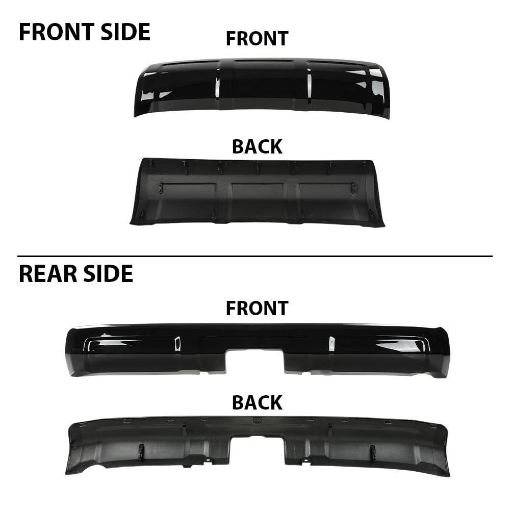 G-PLUS Front & Rear Lower Valance Panel Bumper Cover Compatible with Toyota 4Runner TRD 2014-2023 Glossy Black