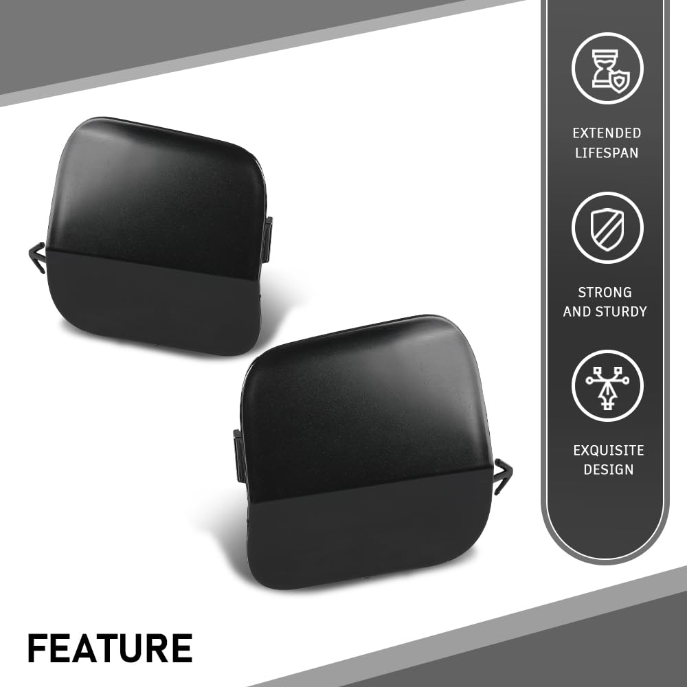 G-PLUS Pair Front Bumper Tow Hook Eye Cover Cap, Compatible with Toyota Highlander 2020-2023, Left & Right Side 2PCS, 521270E930, 521280E933