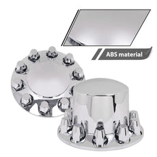 G-PLUS Wheel Hub Covers 6PCS for Semi Truck 20 22.5 24.5 Inch Wheels Chrome Side View