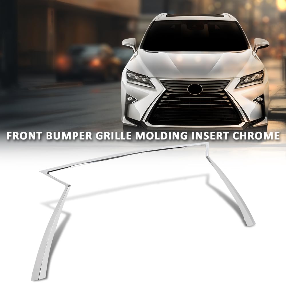 G-PLUS Front Bumper Grille Molding Insert Chrome Compatible with LX RX350 RX450h 2016-2019 LX1210114, 5312148130, 53121-48130, 5312148130 ABS Silver