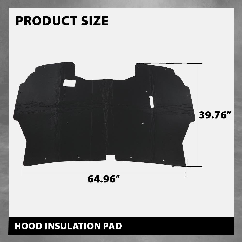 G-PLUS Hood Insulation Pad Truck Under w/Clips Compatible with Ford F150 1992-1996/Fit Ford F250 F350 1992-1997