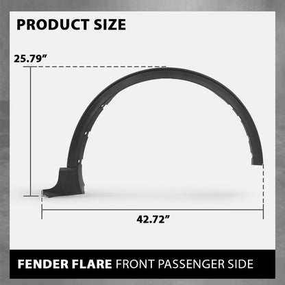 G-PLUS Front Right Fender Flare Wheel Opening Molding, Compatible with Ford Escape 2020-2024, Passenger Side, LJ6Z16038AA, FO1291138