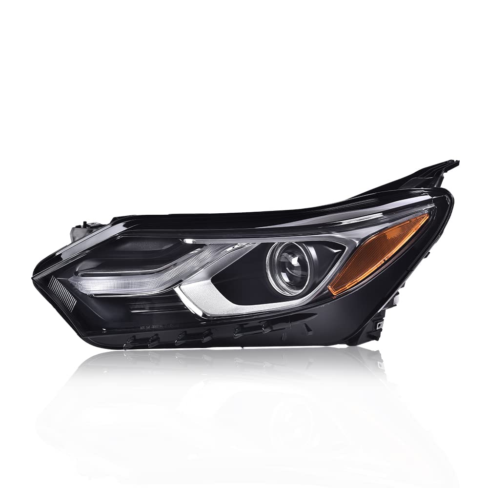 G-PLUS Passenger Side RH Headlamp Clear Lens LED DRL Headlight Assembly, Compatible with Chevy Equinox 2018 2019 2020 w/Factory Halogen Headlight 84428283 Bumper Headlamps,faros delanteros