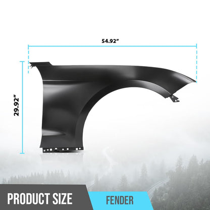 G-PLUS Front Right Passenger Side Fender Compatible with Ford Mustang GT 2018-2021 JR3Z16005A, JR3A16005B Black