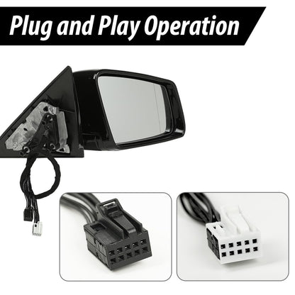 G-PLUS Mirror w/o Blind Spot Right Passenger Side Compatible with Benz E350 E400 E550 2010-2017/Fit Only 2 Doors Coupe/Not Fit 4 Doors Sedan 2078100776 Black
