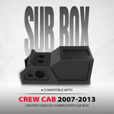 G-PLUS Center Console Subwoofer Box for Chevy GM Crew Cab 2007-2013 Black Product Features
