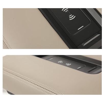 G-PLUS Brown Center Console Armrest Lid w/Wireless Charger Compatible with 2015 2016 2017 2018 2019 Chevy Tahoe/Suburban GMC Yukon/Yukon XL